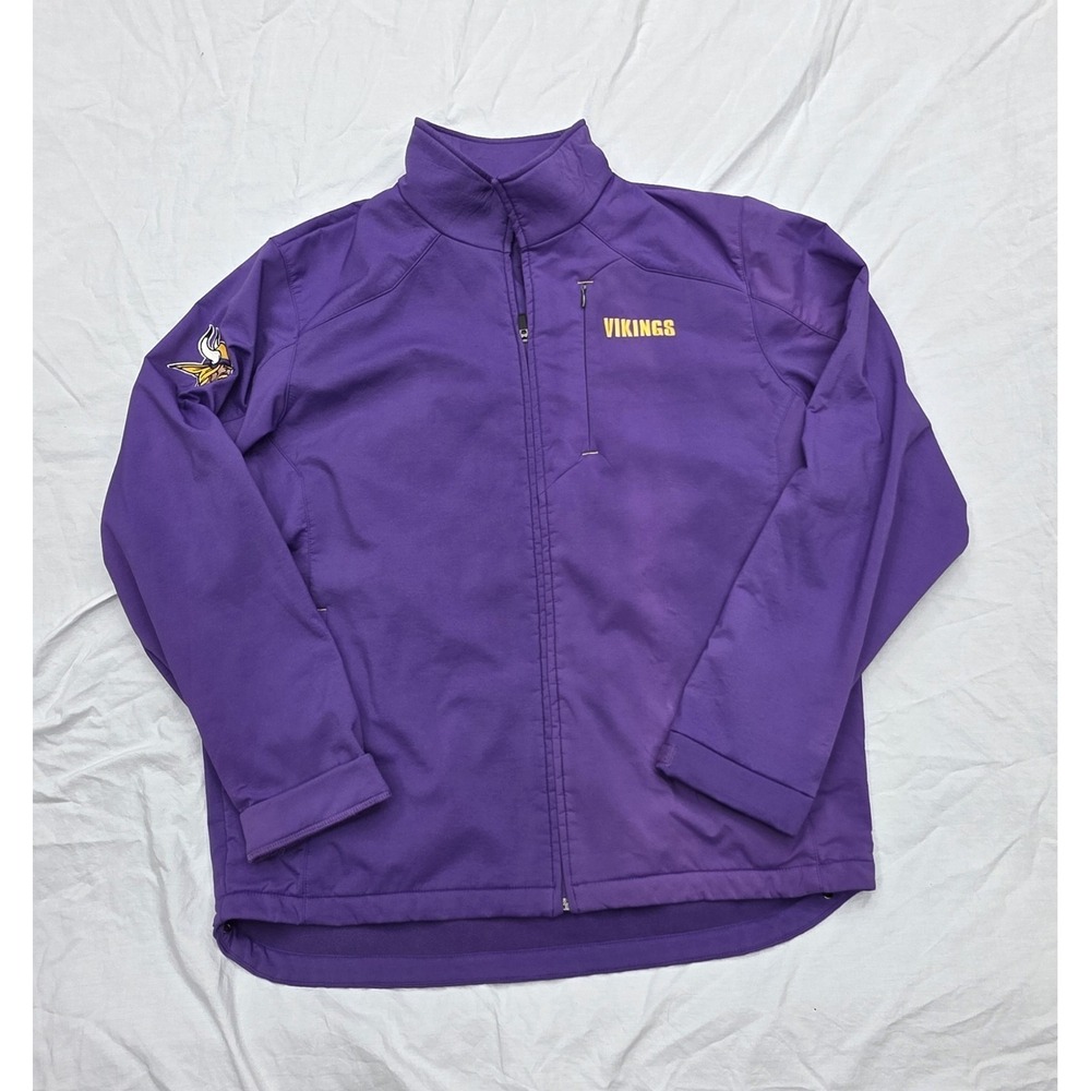 Minnesota Vikings NFL Purple Softshell‎ Full-zip Jacket Size Large